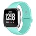 Kmasic Sport Band Compatible with Fitbit Versa/Fitbit Versa 2/Fitbit Versa Lite Edition, Soft Silicone Strap Replacement Wristband Versa Smart Fitness Watch, Teal, Small