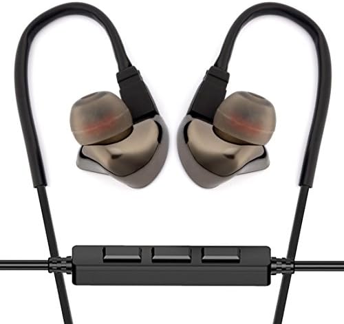 AUGLAMOUR R8 HiFi Heavy Bass In-ear Earphone Metal In-ear Headphones Ergonomic In-Ear Monitors with Detachable Cables Noise Isolating Earphone with Mics (Black)