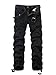 OCHENTA Men's Cotton Washed Multi Pockets Military Cargo Pant #3380 Black 34