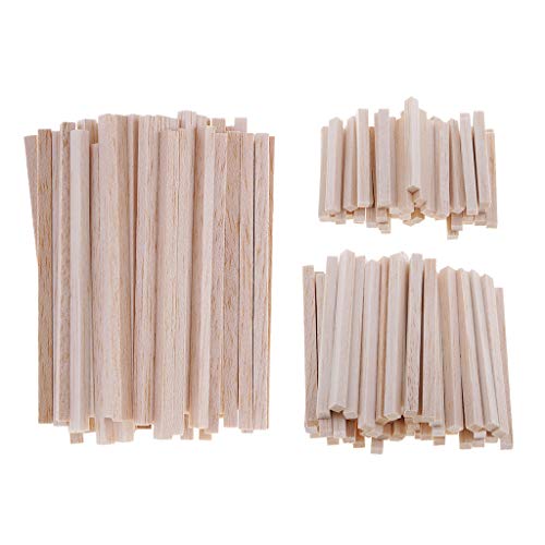 Fityle 50 Pieces Square Unfinished Balsa Wood Stick Wooden Dowel Rod for Kids Model Making DIY Craft Home Wedding Party Decoration 50/80/110mm - 50mm