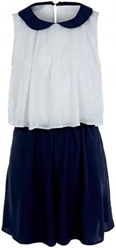 Ex Miss Selfridge Blue White Polka Dot Printed Sun Romper Playsuit US 6 Navy Blue And White