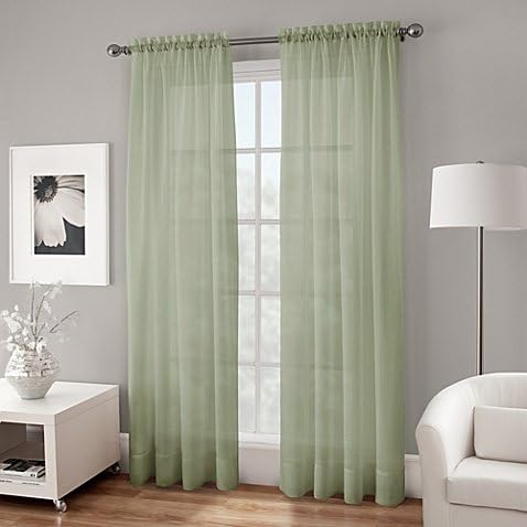 Amazon Com Crushed Voile Sheer Spring Green 1 Rod Pocket Panel