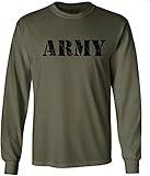 Joe's USA(tm) - Military Green Vintage Logo Long Sleeve T-Shirts-Medium