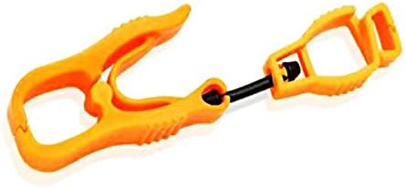 1Pc AT05-O Orange Sino-Max Glove Grabber Clip Holder Guard Work Safety Clip Glove Keeper, Neon POM,Reduce Hand Injury and Clip, Grab, Attach Gloves, Towels, Glass, Helmet
