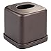 mDesign Soap Dispenser Pump, Facial Tissue Box/Cover/Holder, Canister Jar for Cotton Balls, Swabs, Cosmetic Pads - Set of 3, Bronze/Clear