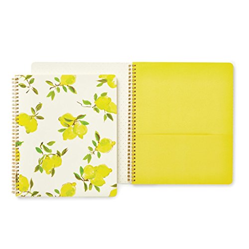 Kate Spade Large Spiral Notebook, Lemon, Bright Yellow (173133)