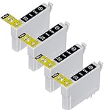4PK Epson T0781 Black Replacement Ink Cartridge for Epson Stylus Photo R260 R280 R380 RX580 RX595 RX680 by PRITOP