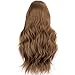 K'ryssma Golden Brown Lace Front Wigs Wavy Glueless Half Hand Tied Natural Looking Long Synthetic Wig for Women Heat Resistant 22 inches