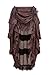 Charmian Women's Steampunk Gothic High Low Cyberpunk Ruffle Skirt Coffee Large