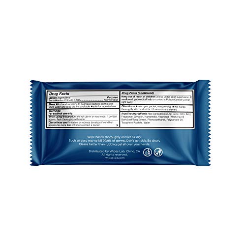 Germ No More Hand Sanitizing Wipes 50 individually wrapped packet Large Soft Towel Kills 99.9% of Household Germs - Fresh Scented Alcohol Free Moisturizing - Antimicrobial Protection For Adults & Kids