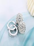 Crystal Ball Sterling Silver Women Stud Earrings