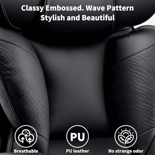 Fizzin PU Executive Office Chair, Big and Tall Ergonomic Office Chair with Footrest, Flip-Up Back Built-in Dynamic Airbag Lumbar Support and Interlocking Armrests (Black)
