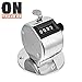 Desk Tally Counter with Base, Metal Mechanical Desktop Counter Clicker with Base Mount, Resettable Manual 4 Digit Registers 0-9999 Clicker Counter with Chrome Plated for Bank Counter Event