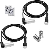 90Degree Truck Tailer Wheel Speed ABS Sensor for Wabco 4410328140 R955342 | 6.6ft Semi Trailer Abs Sensor Abs Truck Wheel Sensor Extension Cable Kit Replacement For Wabco Meritor 4410326180 2pcs