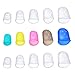Frienda 15 Pieces Clear and Color Silicone Guitar Fingertip Protectors in 5 Sizes（L/M/S/XS/XXS）and 5 Pieces Guitar Picks (Colors May Vary)