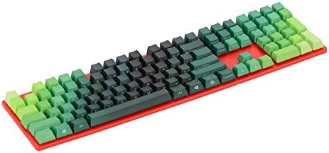PBT Keycaps Side Print 108 Key Set Cherry MX Key Caps with Keycaps Holder and Keypuller for 87/104/108 MX Switches Mechanical Gaming Keyboard (Green Gradient Side Printed)