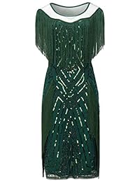 BABEYOND Vestido Gatsby de los años 20 con flecos, vestido de estilo vintage