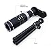 lanzuk RR-12-26-1 Phone Lens 18X Telephoto Lens High Definition Flexible Tripod Universal Clip for iPhone Samsung Most Smartphone (Black)