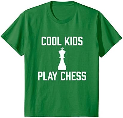 Kids Cool Kids Play Chess - National Chess Day Chess Pieces Tee 8 Kelly Green