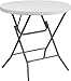 Flash Furniture Elon Commercial Grade 2.63-Foot Round Granite White Plastic Folding Table