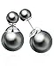 Silver Black Double Pearl Earring Studs Women 18k Gold Plated Jewelry Gift