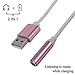 Yeworth 2 in 1 Type C to 3.5mm Headphone Jack Adapter with USB Charger Port Charging Plug for Motorola Moto Z, Letv Le Pro 3 - Rose Gold