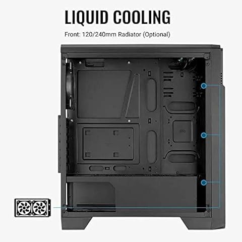 Aerocool Ore Tempered Glass - Carcasa para torre de ordenador, color negro