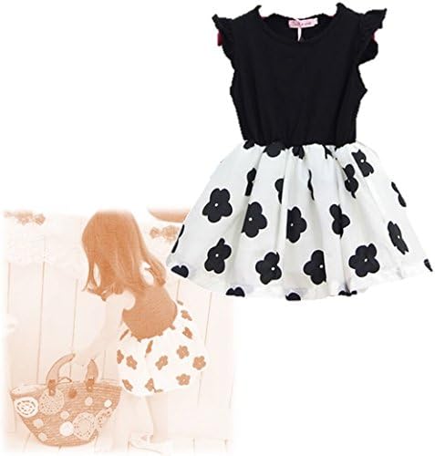 Amazon Hs Prosperity ワンピース キッズ チュニック 子供用 水玉 フリル シフォン ワンピ 016 ブラック 130ｃｍ ワンピース チュニック 通販