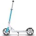 Goplus Folding Kick Scooter for Adult Teen Deluxe Aluminum Glider Adjustable Height w/Kickstand, 220lbs Capacity (Blue)