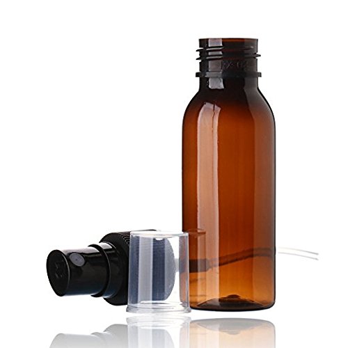 JJKMALL-Empty Plastic Fine Mist Spray Bottle 30ML Aguder 1oz Perfume Make Up Portable Refillable Sprayer Bottles Cosmetic Atomizers (6 Pack) (Amber) Free 1pcs pipette