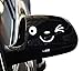 2 X Yonger Cute Smile Face 3D Decal Sticker for Auto Car Side Mirror L+R Rearview White