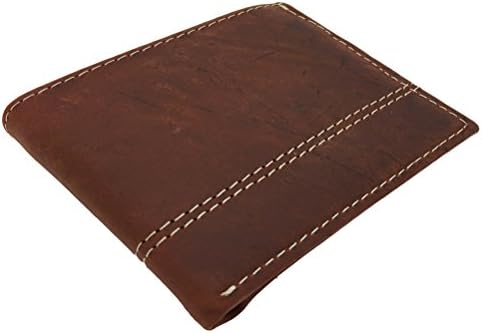 AVIMA Genuine Leather Men's Handcrafted Bi-Fold Wallet With Photo Window - Multiple Color Choices (Vintage)