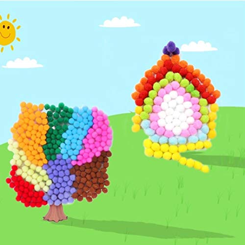 Elaco Colored Pompon,Caydo 100 Pieces 1 inch Pom Poms for Hobby Supplies and DIY Creative Crafts (Multicolor)