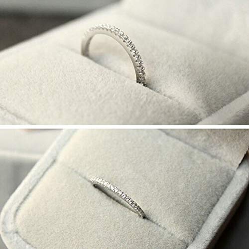 DesirePath S925 Sterling Silver Ring Engagement Ring for Women Fashion Single Row Drill Ring