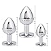 Akstore 3 Piece Luxury Jewelry Design Fetish Stainless Steel Anal Butt Plug with Penis Condom, Blue, 10.4 Ounce