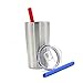12oz Kids Tumbler Insulated Double Wall cup with Colorful Silicone Straws | Stainless Steel Toddler Mug with Lid and Straw | Unbreakable & BPA Free | Set of 2 Colorful Silicone Straws
