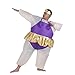 Halloween Costume Inflatable Ballet Ballerina Cosplay Funny Fancy Dress Blow Up Suit Pink Purple (Onesize, Purple)