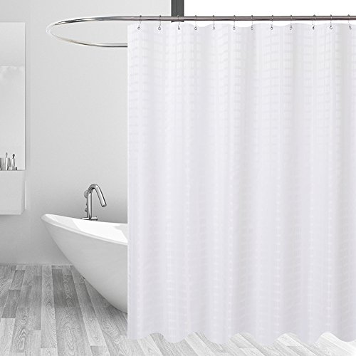 Barossa Design Fabric Shower Curtain White Hotel Grade, Water Repellent