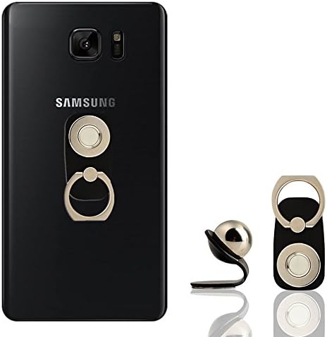Mobile Phone Magnetic Holder, 2 in 1, Finger Ring Grip and Magnet Car Dash Mount Stand for IPhone X 8 7 6 Plus, Samsung Galaxy S5 S6 S7 S8 Edge Note Nexus HTC Nokia LG and All Cell Phones (Black)