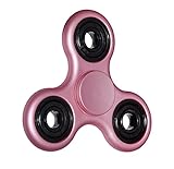 Fidget Spinner Toy Stress Reducer Portable Tri-Spinner Inner Peace Finger Toy Drop Test, Mute Bearing (Rose gold)
