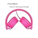 Kids Headphones On-Ear Comfortable Foldable Headphones for Kids Lightweight Stereo Headset for Kids Childrens Girls Boys Smartphone PC Tablet MP3/4 Video Game Toddler Headphones (Pink)