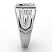 Marimor Jewelry Men's Stainless Steel 316 Crystal Masonic Lodge Freemason Ring Band Size 13