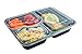 24 Pack of 32 Ounce Lunch To Go Containers, 3 Compartment Healthy Meal Prep Food Storage Container with Lids, BPA Free, Microwavable, Reusable, Portion Control Bento Boxes, by FreshSnaps