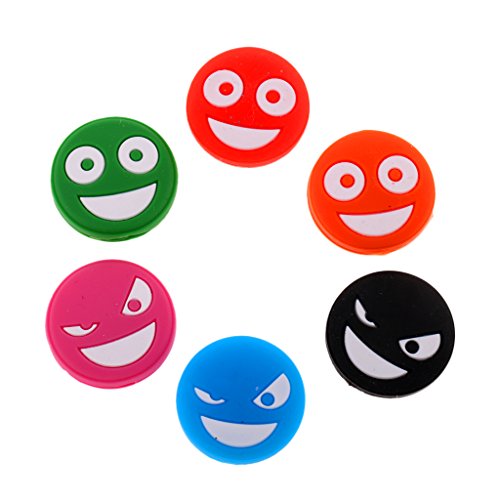 Seafard Smile Face Funny Tennis Racquet Vibration Dampeners, Pack of 6 Pieces