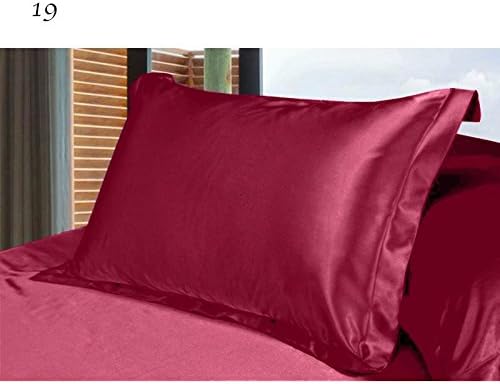 Kinbelle Wholesale Pure Silk Satin Pillowcase Single Pillow Cover Multicolor 4874cm Wine red