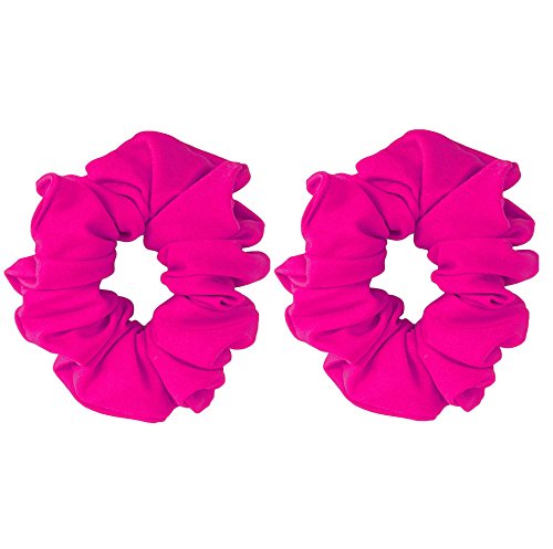 2 Scrunchies - Super Soft Scrunchie Set (Hot Pink)