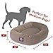 Majestic Pet 32 Inch Suede Calming Dog Bed Washable – Cozy Soft Round Dog Bed with Spine Support for Dogs to Rest their Head - Fluffy Donut Dog Bed 32x23x7 (Inch) - Round Pet Bed Medium – Stone