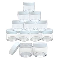 Beauticom 12 Pieces Clear Jars with White Lids/30 ML