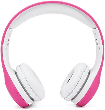 Soblue Kids Headphones, On-Ear Headsets Volume Limited, Adjustable Headband, Durable and Removable Nylon 3.5mm Audio Jack Cable, Designed for Children Ages of 3-12 (Pink)