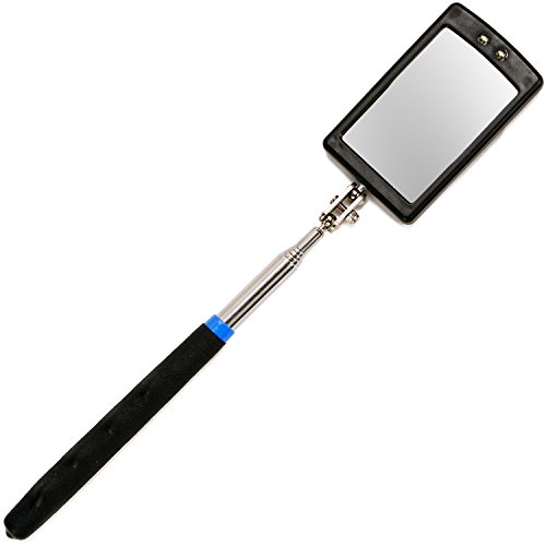 7TECH Lighted Telescoping Inspection Mirror LED Lighted Inspection Mirror, 360 Degree Swivel